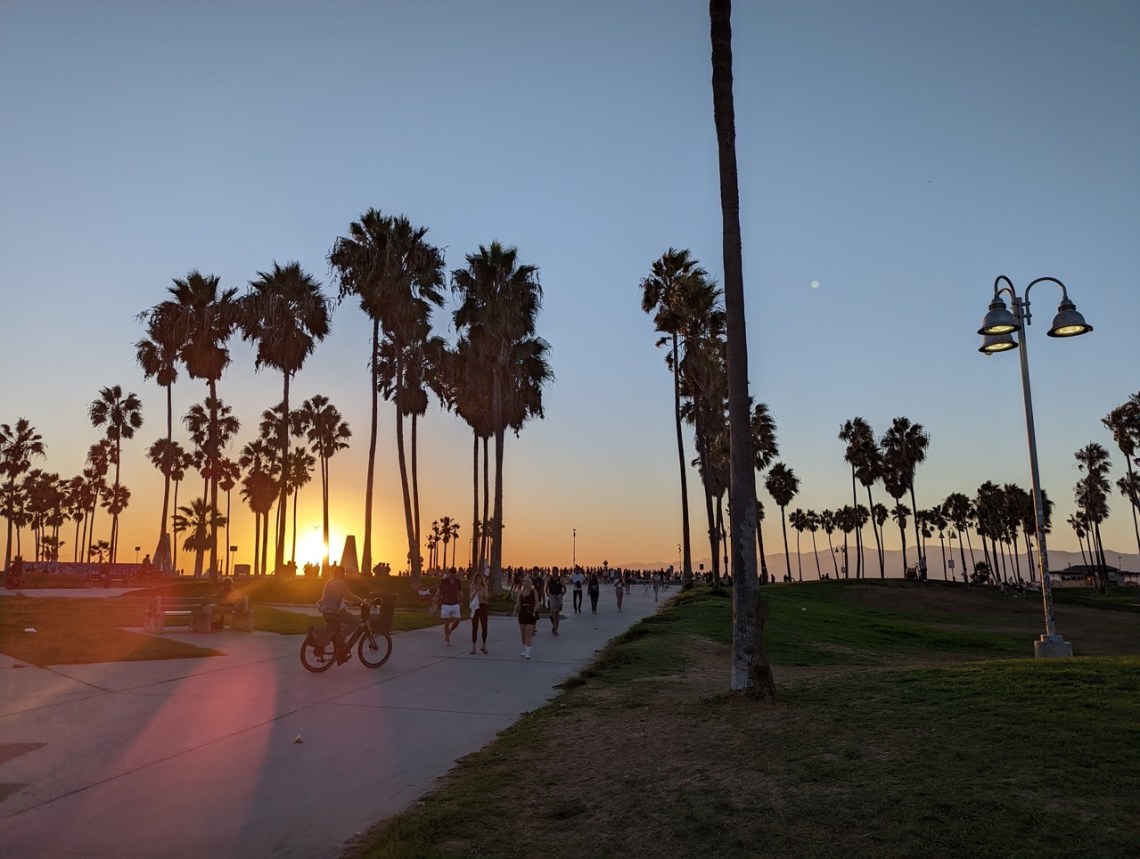 coucher de soleil à Venice Beach, Los Angeles