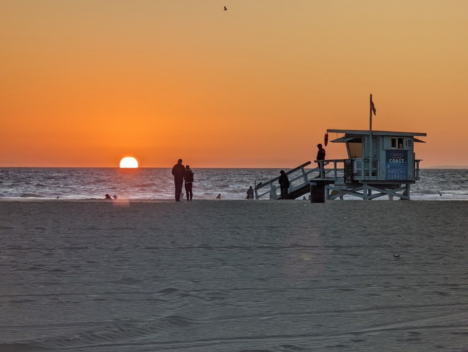 coucher de soleil à Venice Beach, Los Angeles