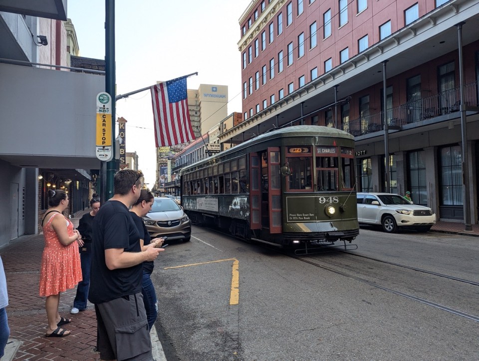 Tramway vert à la Nouvelle Orléans