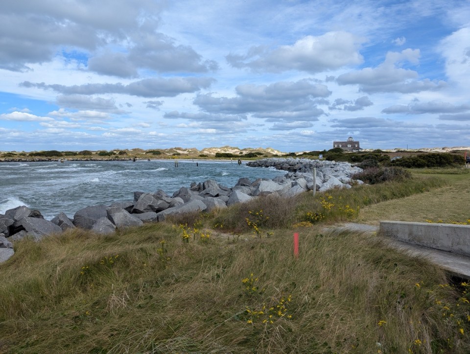 Bonner Bridge Pier sur l'ile d'Hatteras dans les Outer Banks. 