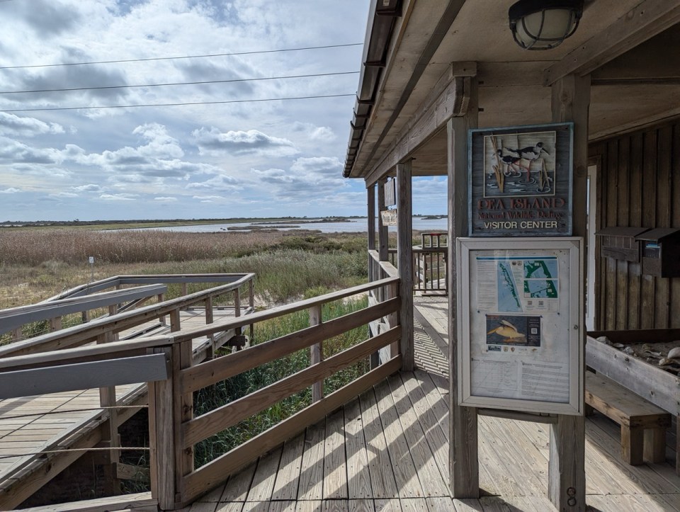 Pea Island National Wildlife Refuge  visitor center sur l'ile d'Hatteras dans les Outer Banks. 