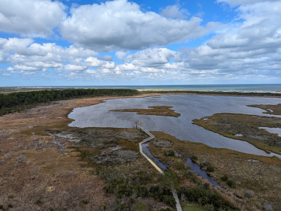 Phare de Bodie Island sur l'ile d'Hatteras dans les Outer Banks. 