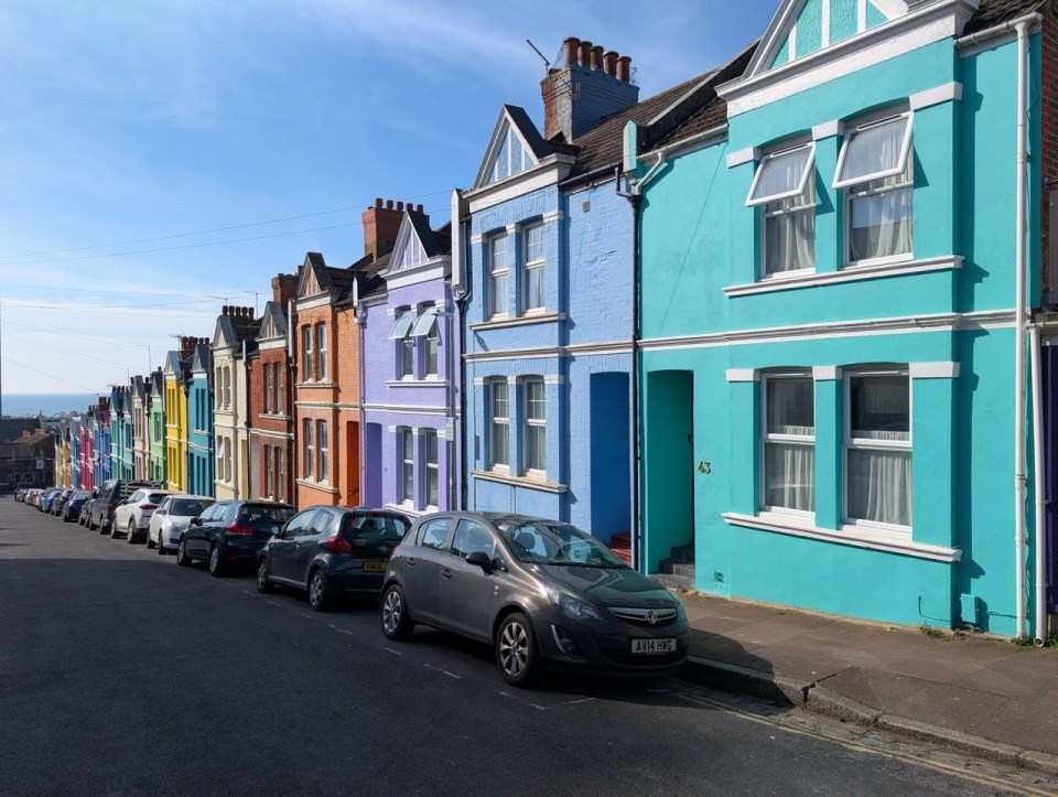 maisons colorées du quartier de Kemptown à Brighton